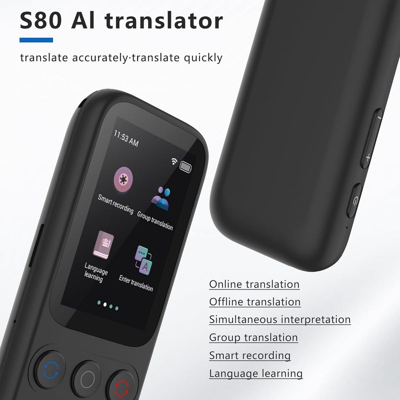 Rodxegu Store Language Translator Device, 138 Languages Supported, Instant Offline Language Translator Device, Voice Translator Offline, Portable Two-Way Real-Time Language Translator for Travel Business Learning - Image 2